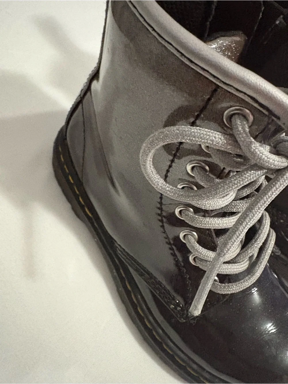 Dr. Martens Toddler Girl Black and Silver Boots Size 11 Pre Owned